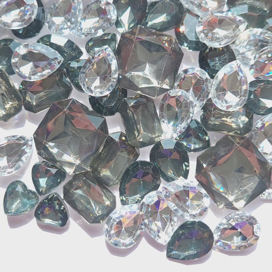 Diamond Mix - Bling Multi Faceted Acrylic Cabochons