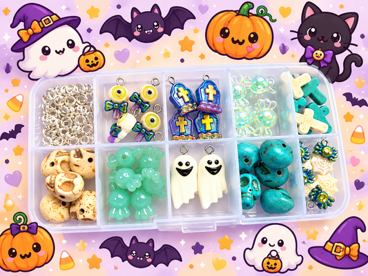 Blue halloween bead and charm kit