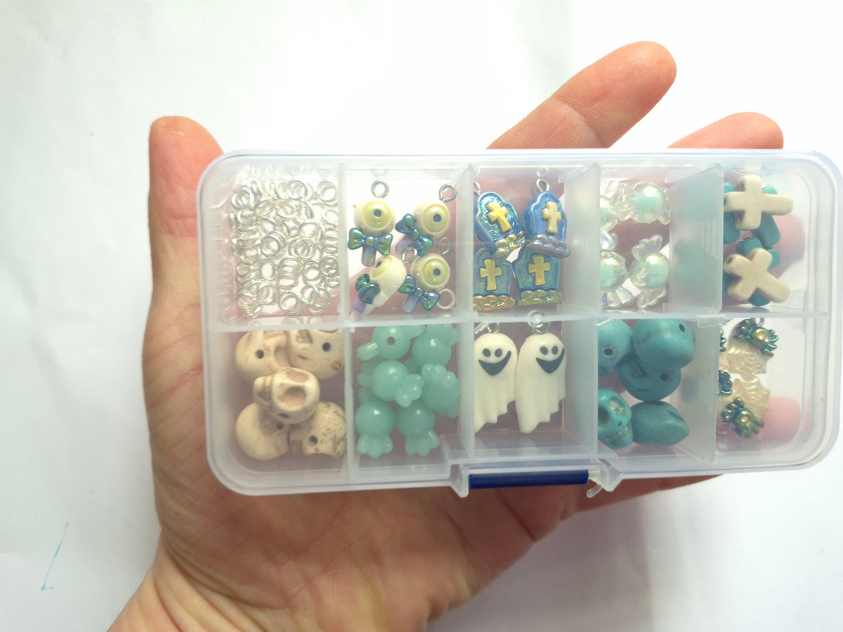 Blue halloween bead and charm kit