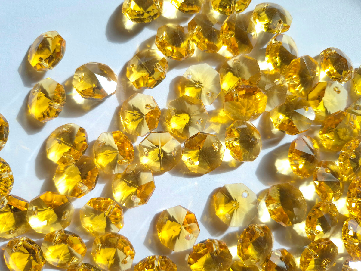 Gold glass chandelier links  connector beads