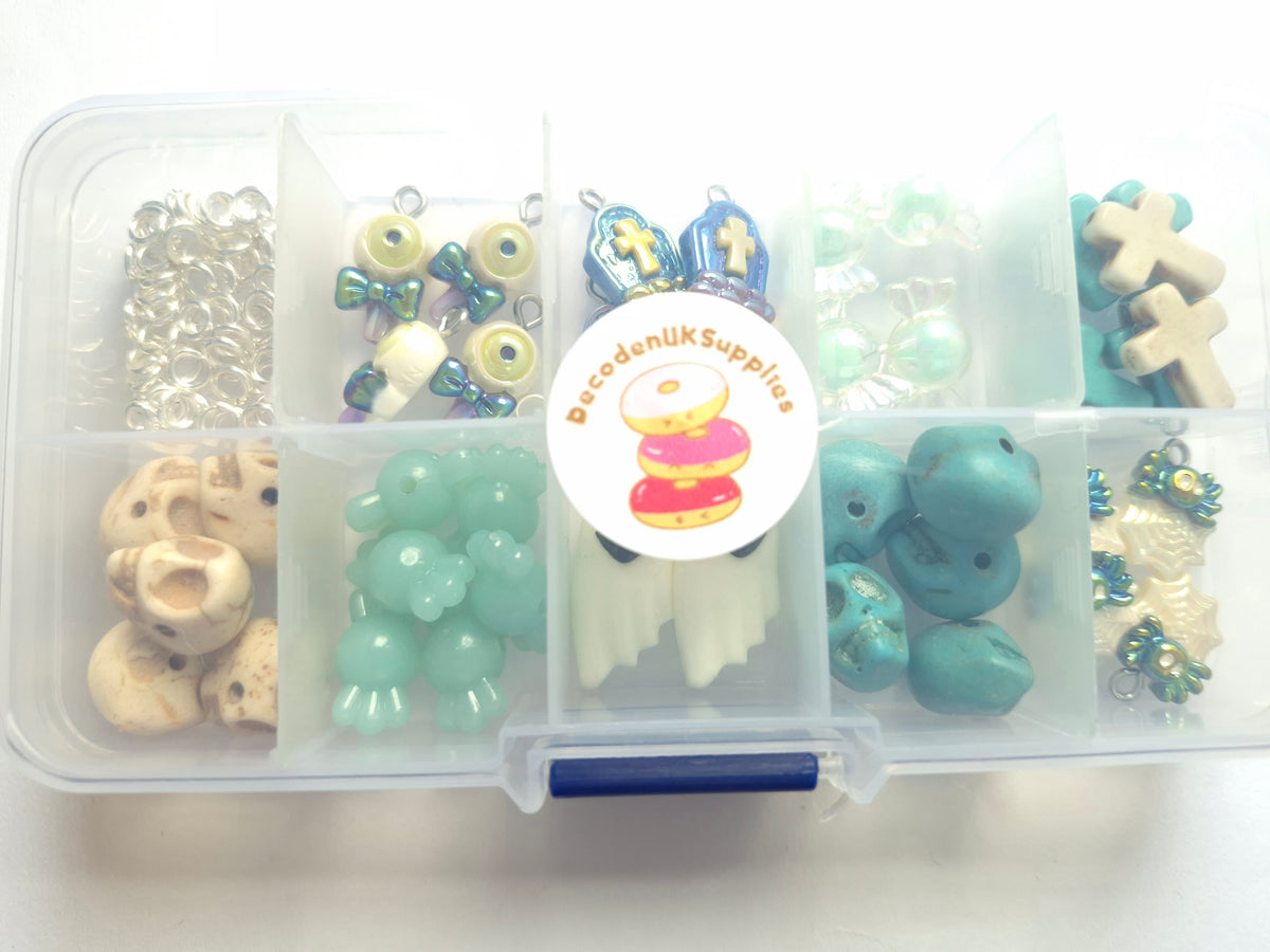 Blue halloween bead and charm kit