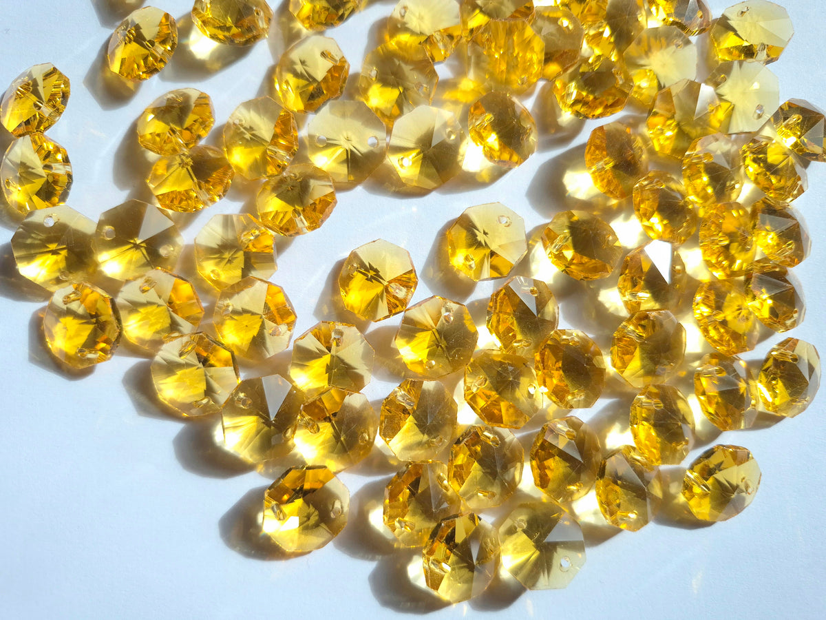 Gold glass chandelier links  connector beads