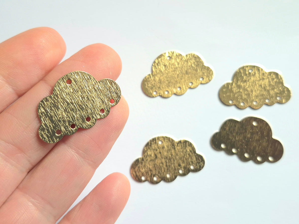 Gold plated cloud connector charm