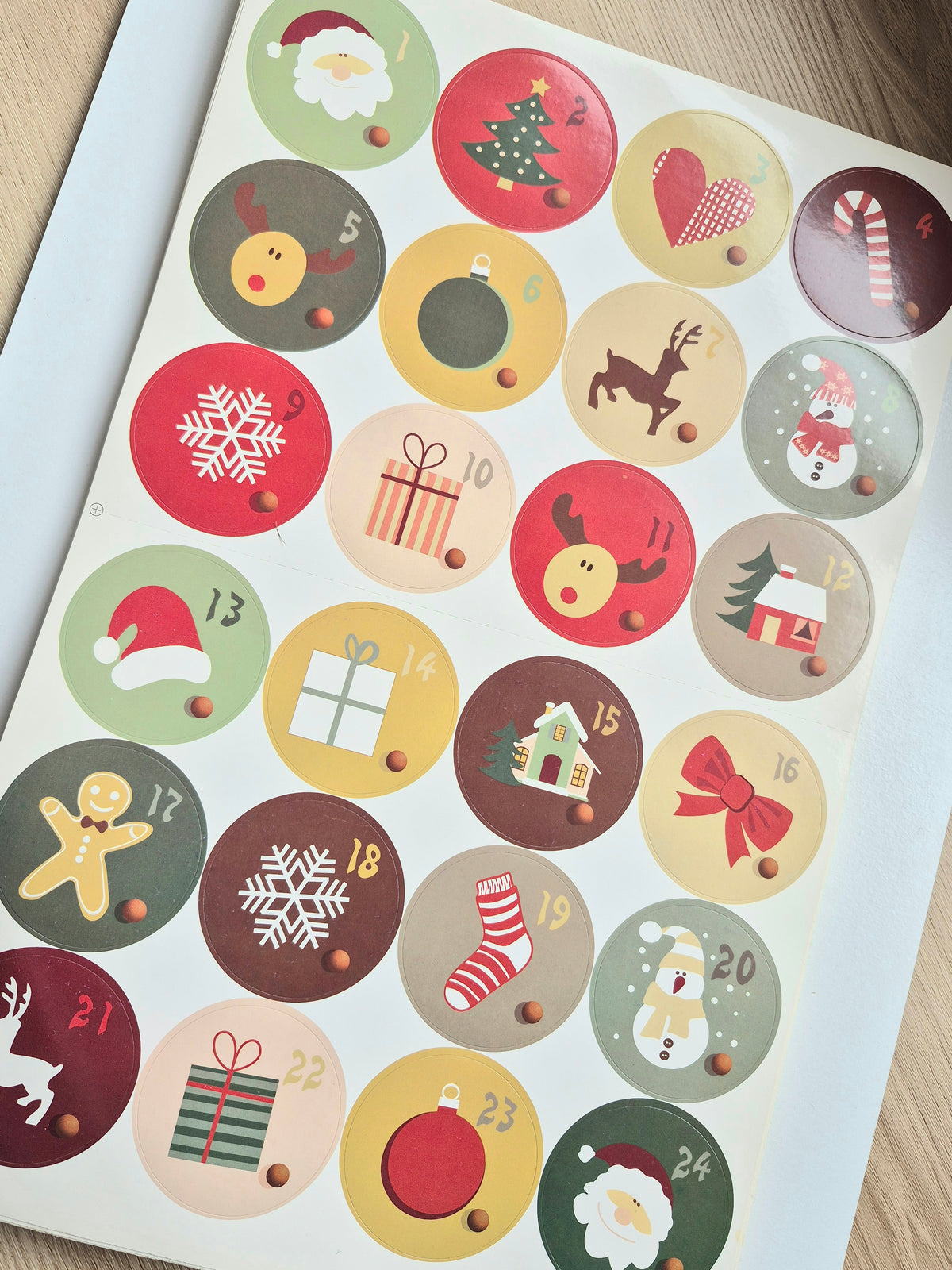 Advent calender Stickers 1-24