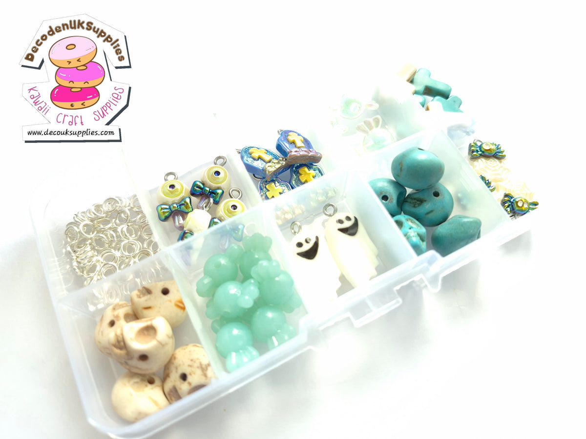 Blue halloween bead and charm kit