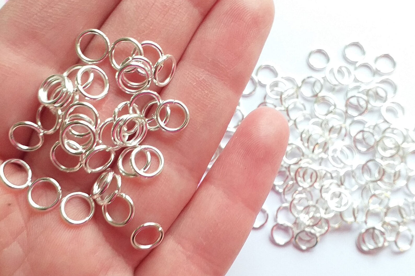 250 stong jumprings in silver tone - 5mm x 1mm